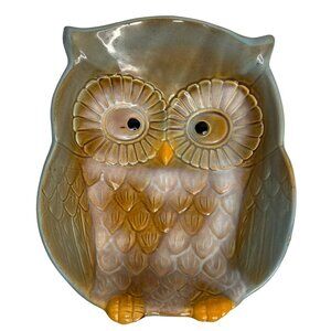 Blue Owl Glass Decorative Candy Bowl Dishwasher Microwave Safe 9.5 in